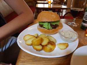 Maitrea burger (in vegan) at Maitrea in Prague
