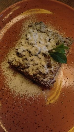 Cake as dessert at Maitrea in Prague