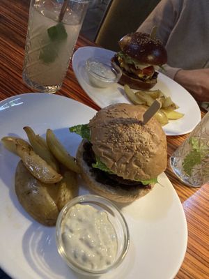 vegan Burger (house burger + beyond meat)   at Maitrea in Prague