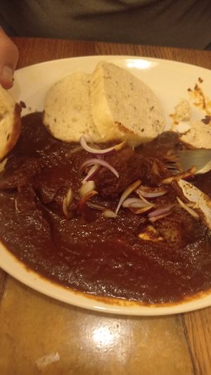 Goulash vegetariano at Maitrea in Prague