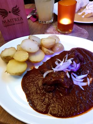 vegan version of the goulash at Maitrea in Prague