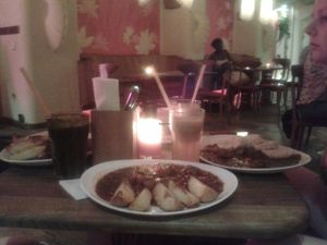 Our table (Corner with seat chushions) at Maitrea in Prague