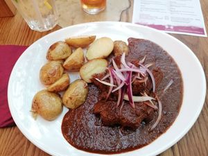 Vegan goulash at Maitrea in Prague