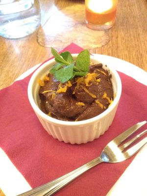 Chocolate (avocado) mousse at Maitrea in Prague