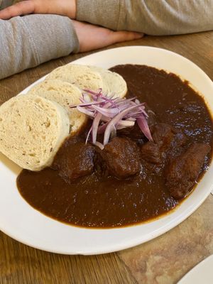 Gulasch with no meat   at Maitrea in Prague