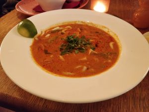 Thai curry soup at Maitrea in Prague