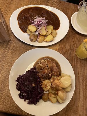 Vegan Gulash and vegan duck   at Maitrea in Prague