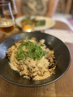 Vegan no-chicken paella  at Maitrea in Prague