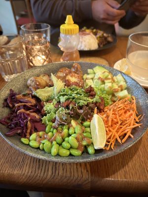 Vegan burger salad - amazingg  at Maitrea in Prague