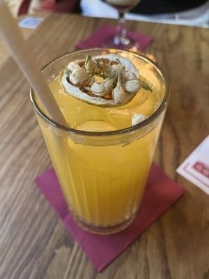 iced jasmine tea with mango  at Maitrea in Prague