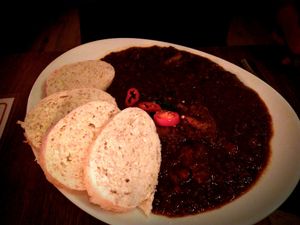 Spicy goulash  at Maitrea in Prague