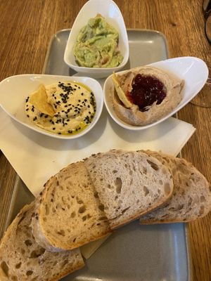 Tofu gras, guacamole and hummuss  at Maitrea in Prague