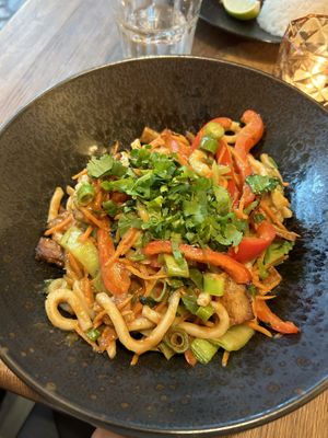 Udon con tempeh  at Maitrea in Prague