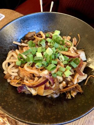 udon kimchi noodles  at Maitrea in Prague