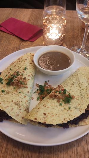 Potato pancakes at Maitrea in Prague