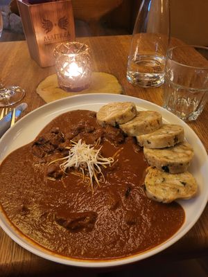 Beer goulash at Maitrea in Prague