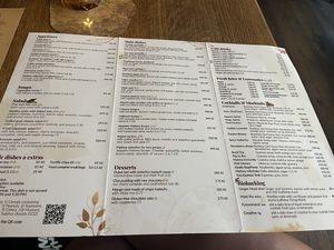 Menu   at Maitrea in Prague