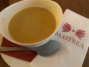 Carrot and Beet soup at Maitrea in Prague