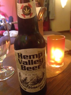 Hemp beer at Maitrea in Prague