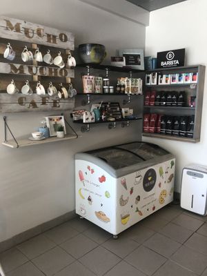 Small store with local products  at Cafe Mucho Mucho in Montreal