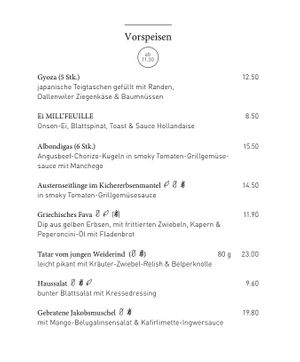 starter/appetizer at Mill'Feuille in Luzern