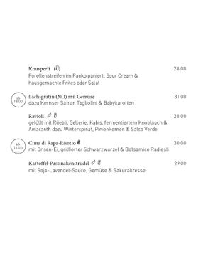 Main dishes at Mill'Feuille in Luzern