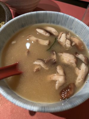 Mushroom miso soup  at Myoko in Zermatt