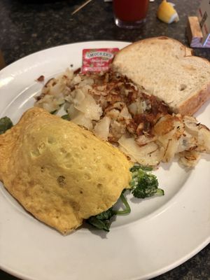 veg omelette with home fries and toast  at The Trails Eatery in San Diego