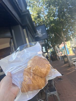 Vegan pain au chocolat and a plain croissant   at The Flour Pot Bakery in Brighton