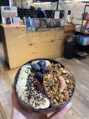 Hold my banana açai bowl  at Acai & Me in Barcelona