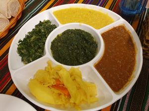 Vegan platter at Sara Ethiopian Restaurant in Ho Chi Minh City