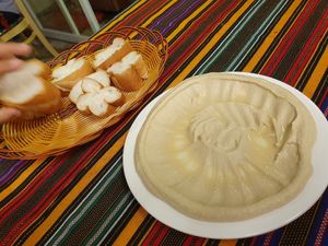 Hummus with Bread at Sara Ethiopian Restaurant in Ho Chi Minh City