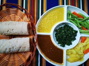 Vegan platter 125k at Sara Ethiopian Restaurant in Ho Chi Minh City