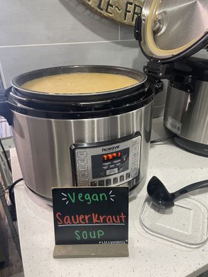 VEGAN Sauerkraut Soup!!  at Forest Greens in Lake Bluff
