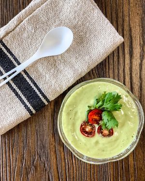 Cold Avocado Soup at Forest Greens in Lake Bluff
