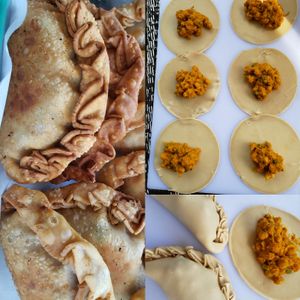 Coconut Curry Chickpea empanadas; purchase by 10's and more at Vegan Takeout in Deltona