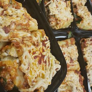 Lasagna Rolls - tofu ricotta, grilled eggplant, tomato basil sauce, vegan mozarella at Vegan Takeout in Deltona