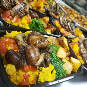 Chickpea Scramble, mushrooms, kale & potatoes  at Vegan Takeout in Deltona