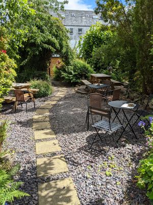 Outside seating area at Brambles in Inveraray