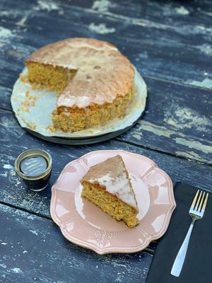 Tahini Orange Cake at Grön Vegan Yard in Nicosia