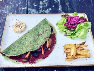 Spinach Crep  at Grön Vegan Yard in Nicosia