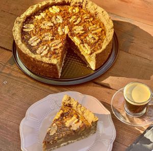 Chramel Chestnut Pie at Grön Vegan Yard in Nicosia