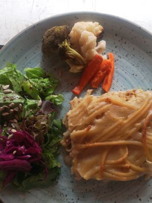 Vegan lasagna  at Grön Vegan Yard in Nicosia