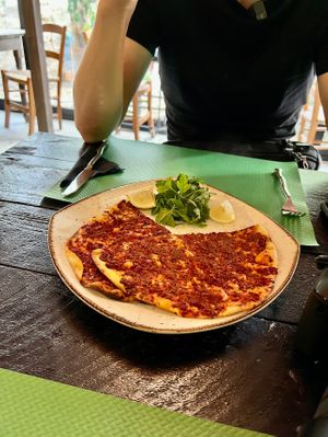 Vegan lahmacan   at Grön Vegan Yard in Nicosia