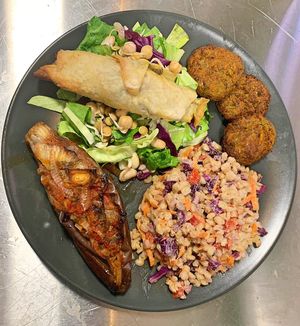 Traditional Turkish Food “İmam Bayıldı” 
Lentil Pastry at Grön Vegan Yard in Nicosia
