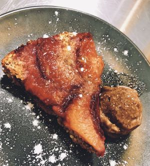 Plum Pie with nice cream at Grön Vegan Yard in Nicosia