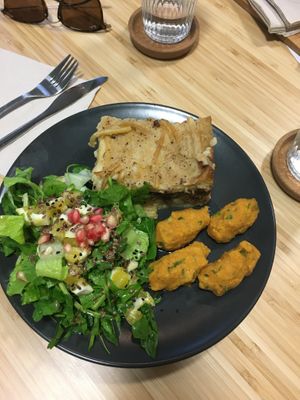 Meal of the day. 40 TL. Delicious! at Grön Vegan Yard in Nicosia