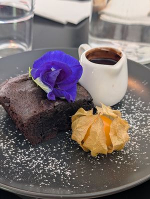 Vegan brownie at Fruit Tree Coffee Shop in Koh Lanta