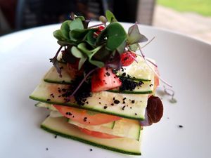 Raw lasagna salad. at Jāņoga in Cesis