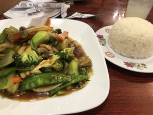 Vegan Entree: Sautéed veggies w/ rice  at Pho Boca in Boca Raton